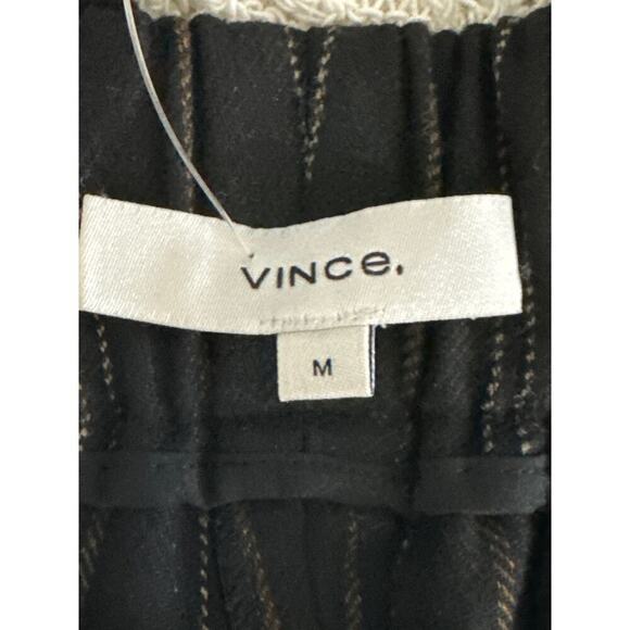 Vince. Womens Black Flannel Stripe Wool Blend Pants High Waisted Cropped Size M - Picture 13 of 14